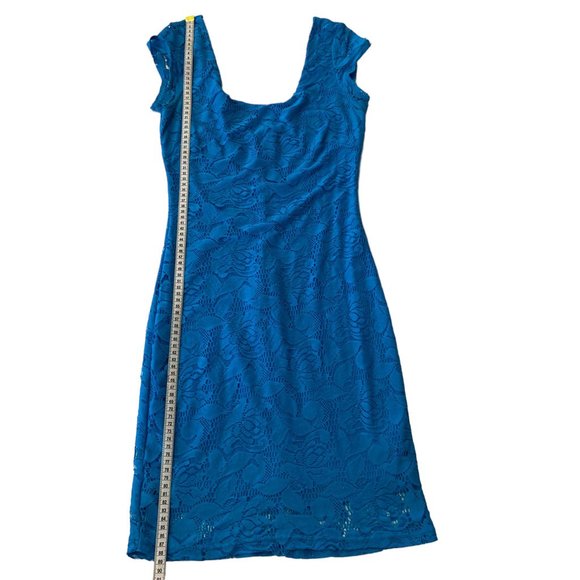 CASTRO  Blue Lace Detail Mini Dress Size XS - Picture 3 of 6